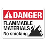ANSI DANGER Flammable Materials No Smoking